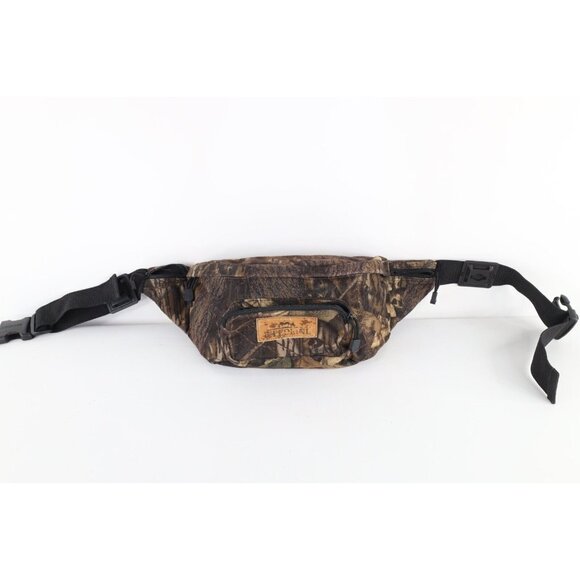 Vintage 90s Streetwear Distressed Chamois Cloth Camouflage Belted Fanny Pack Bag